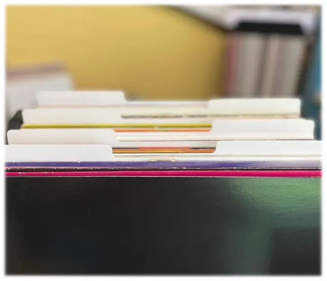 Register i hvit plast for 12" plater 