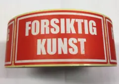 Etiketter, FORSIKTIG KUNST, 100pk 110 x 55mm