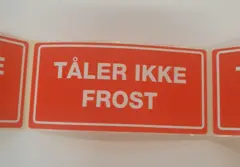 Etiketter, TÅLER IKKE FROST, 100 stk 110 x 55 mm