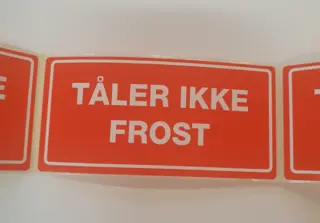 Etiketter, TÅLER IKKE FROST, 100 stk 110 x 55 mm