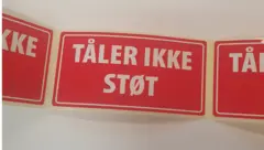 Etiketter, TÅLER IKKE STØT, 100 stk 110 x 55 mm