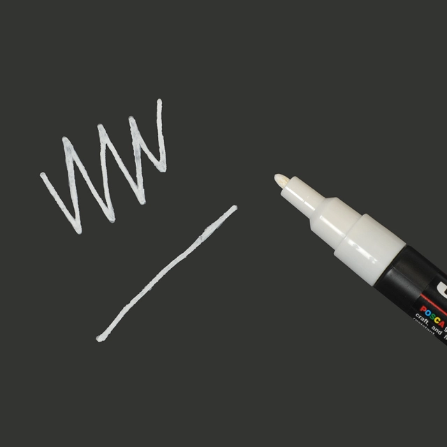 Uni Posca 1M marker, hvit, 0,7-1mm 