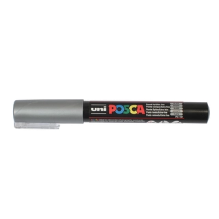 Uni Posca 1M marker, sølv, 0,7-1mm