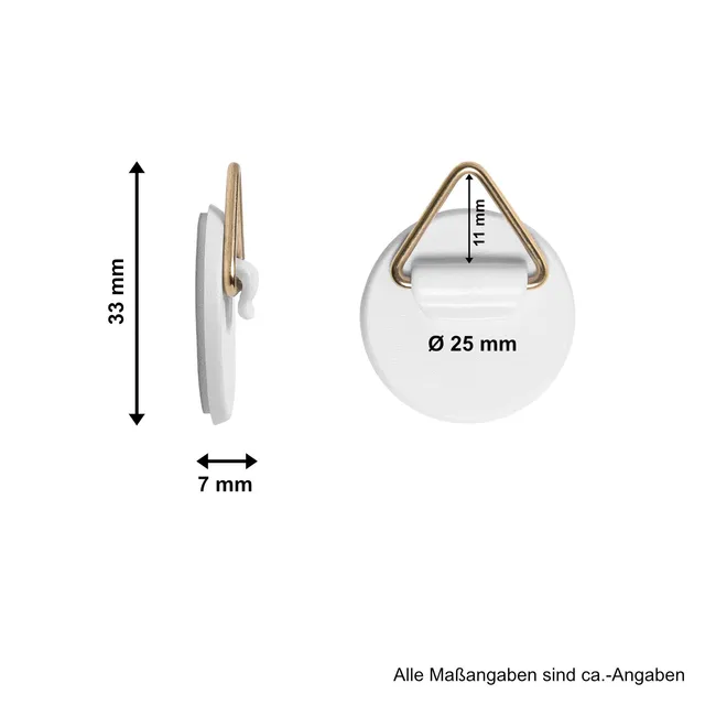 Tallerkenholder til vegg, 25mm selvklebende, 10pk 