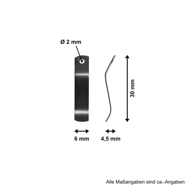 Fjærklips, 3 cm, 100 pk 