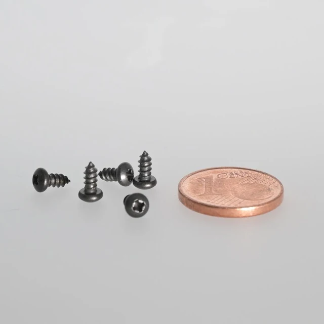 Temart skrue, sort, 2,2 x 4,5 mm 250 stk 