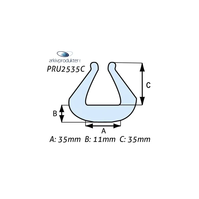 U-profil i PE-skum, str 35, 1m, 4pk Kantbeskyttelse 