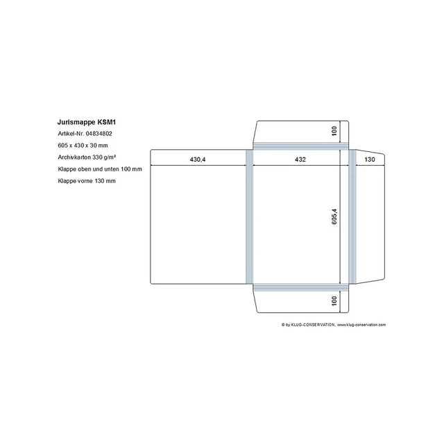 Eksp, omslag m/3 klaffer, A2, lys grå 330 gr/m2 