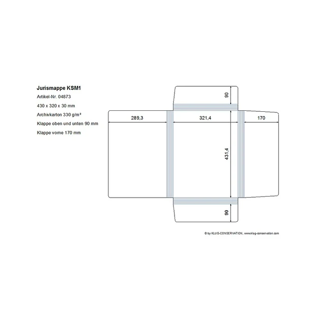Eksp, omslag m/3 klaffer, A3 Lys grå, 330 gr/m2 