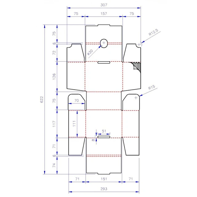 Magasineske, syrefri, 1/16 G Innvendige mål: 148 x 105 x 69 mm 