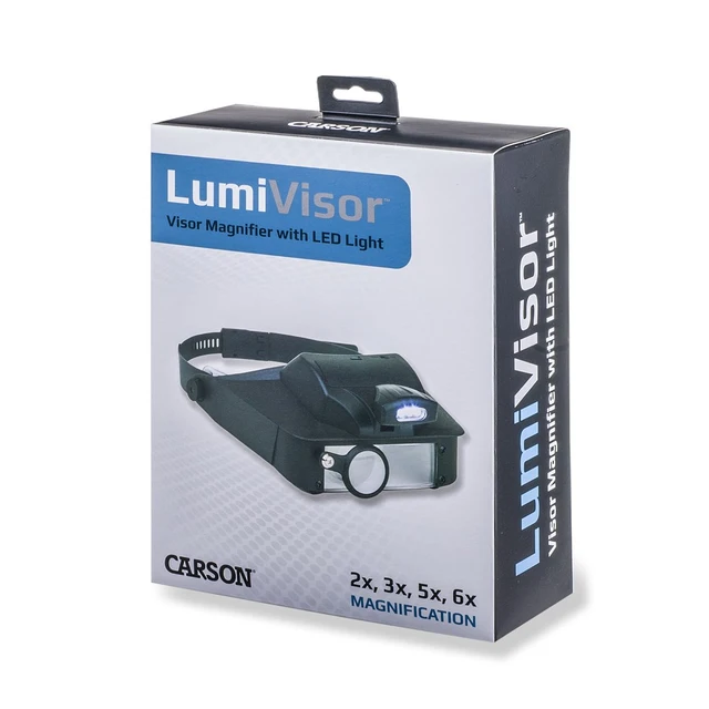 Carson LumiVisor™ Hodelupe med Led 2x, 3x, 5x, 6x 