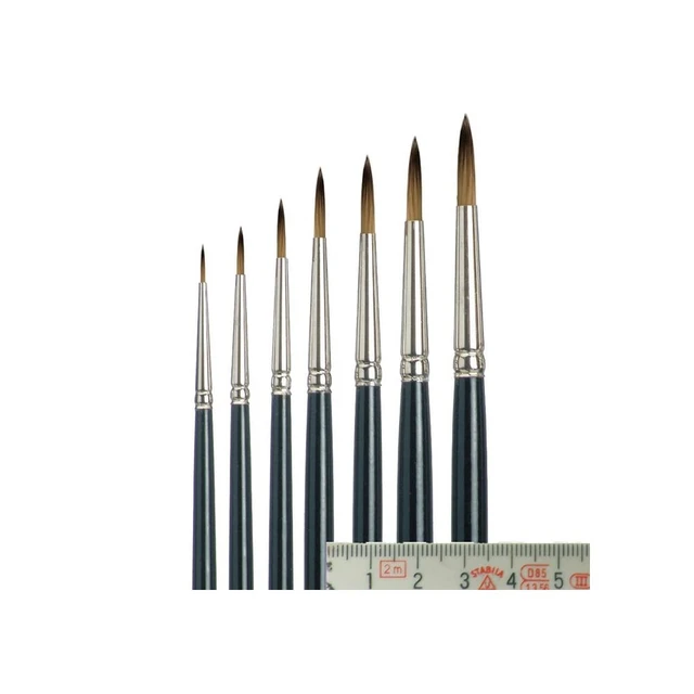 Tiziano Oil/Acrylic Paintbrush, sett m/7 Rund/spiss pensel 