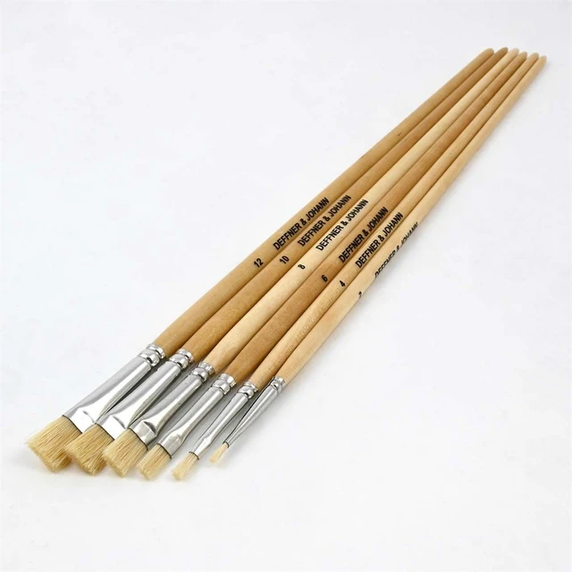 Artists Bristle kunstpensler str 2 - 12 Flate, 6 stk 