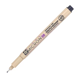 Micron 08 pigma pen, sort, 0,50 mm