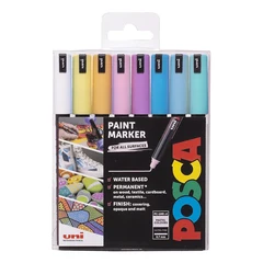 Uni Posca 1MR sett 8 pastell