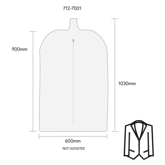 Overtrekk til jakke, 1030 x 600 mm 