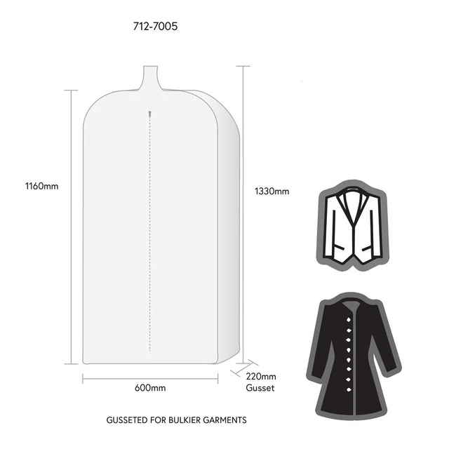 Overtrekk til  uniform 1330 x 600 x 220 mm 