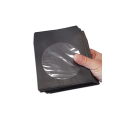 CD papirkonvolutt med klaff sort 100pk