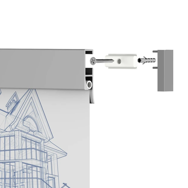 Klemskinne, sølvfarget, 100 cm 