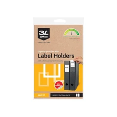 Etikettholdere, 35 x 75 mm, 12 stk Selvklebende m/etikett