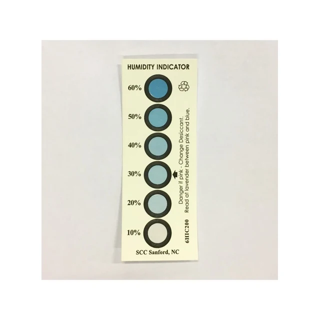 Fuktighetsindikator-kort, 10-60% Rh 10 stk 