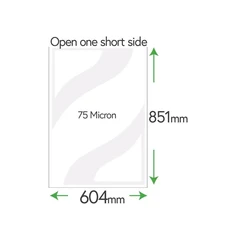 Arkiv polyesterlommer, 604 x 851 mm, A1 75 my, 25 stk
