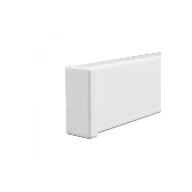 Endedeksel til galleriskinne, hvit 