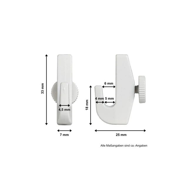 Opphengskrok til wire, stor, hvit 