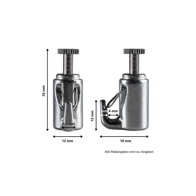 Opphengskrok til wire m/selvlåsing og sikring 